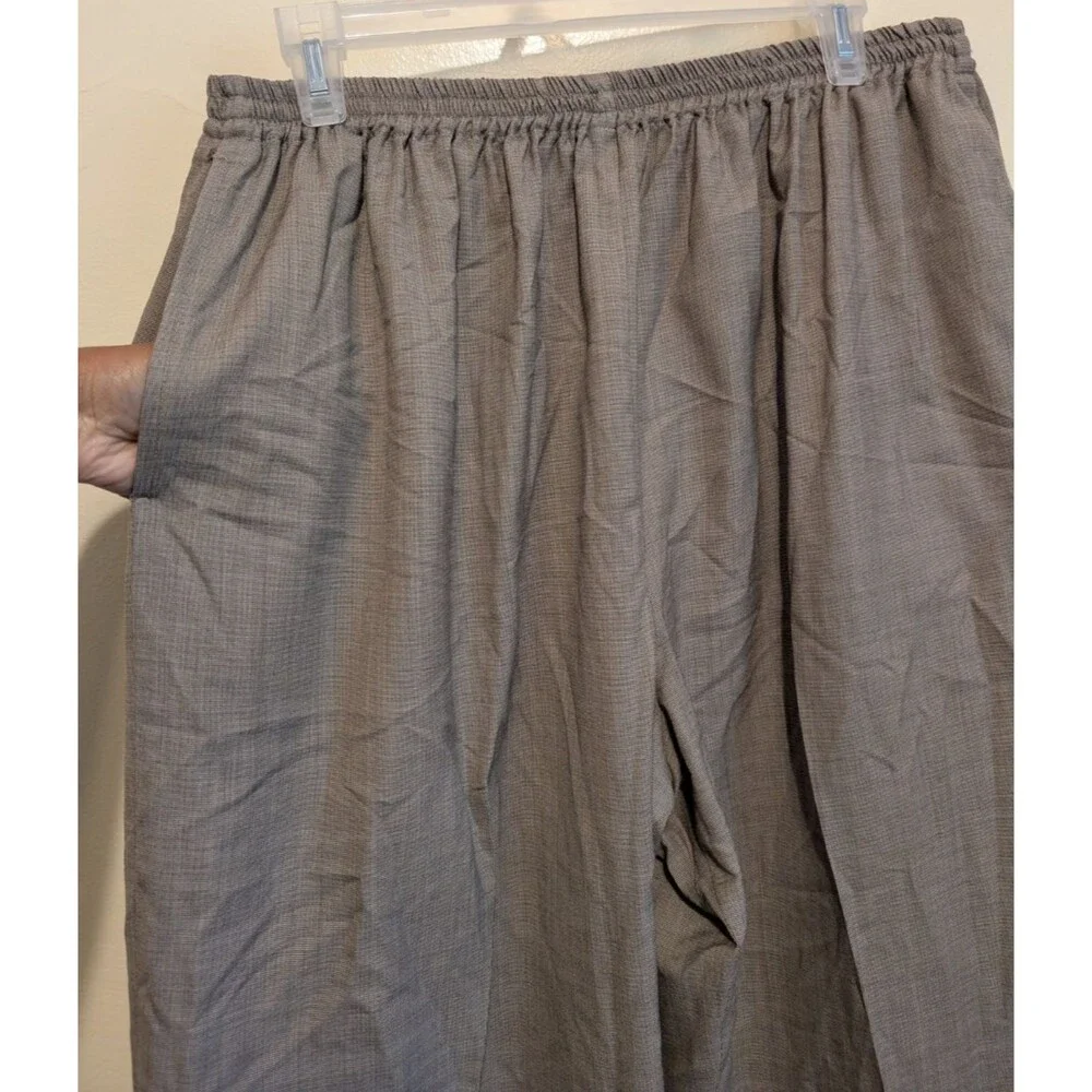 Eskandar Cropped Wide Leg Pant Gray Wool Silk High Rise Business Casual Size 3